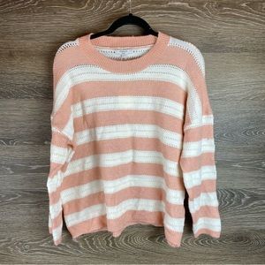 Frnch Paris Light Pink Novalie Striped Sweater NWT Size S/M